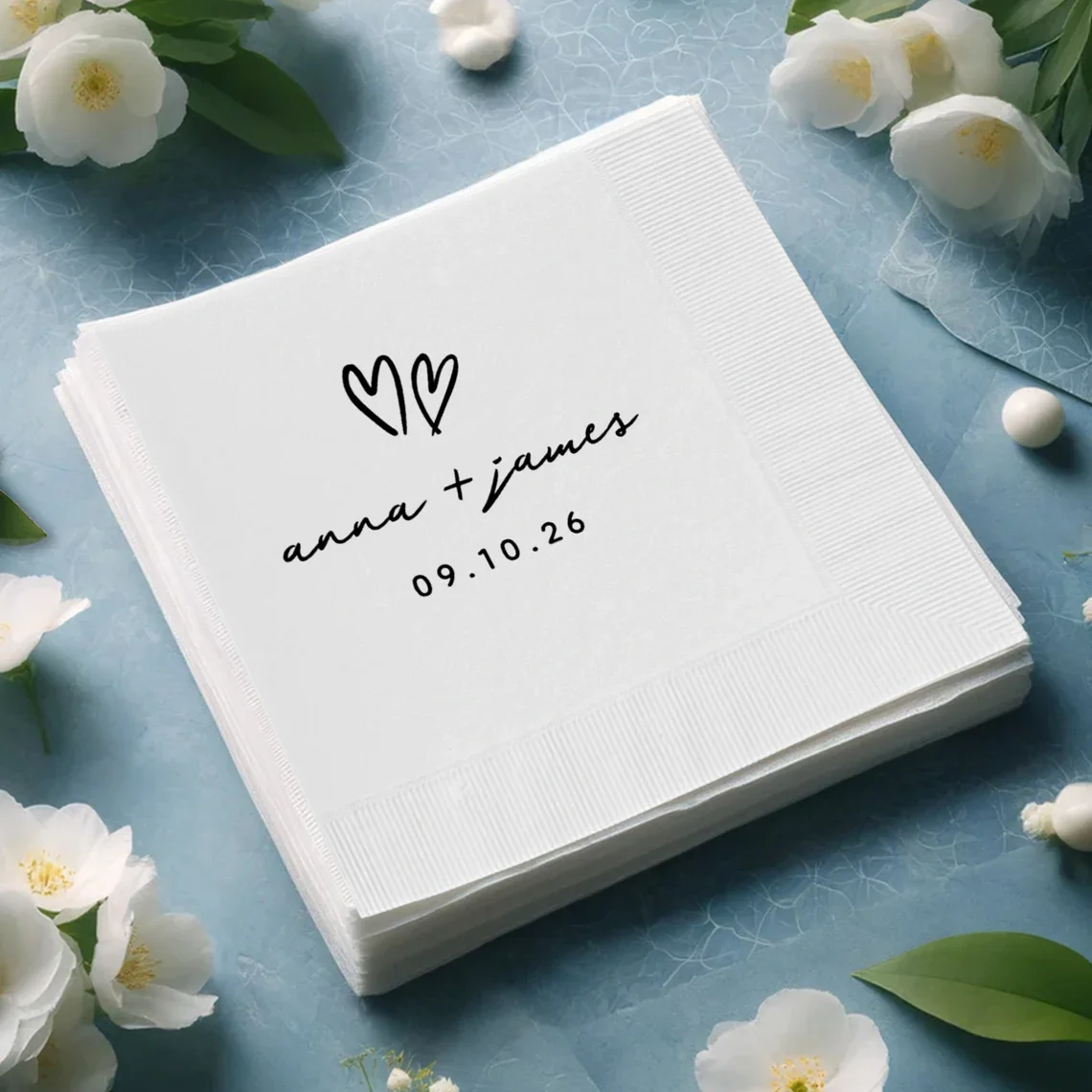 50 pçs guardanapos personalizados para casamento, guardanapos de casamento personalizados, guardanapos de cocktail, guardanapos de jantar de refeição, mesa de casamento minimalista de