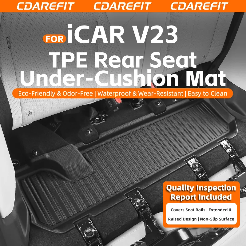 For iCAR/iCAUR V23 Rear Seat Under Mat TPE Raised Version Waterproof Floor Mat Non Slip Pad Modification Accessories