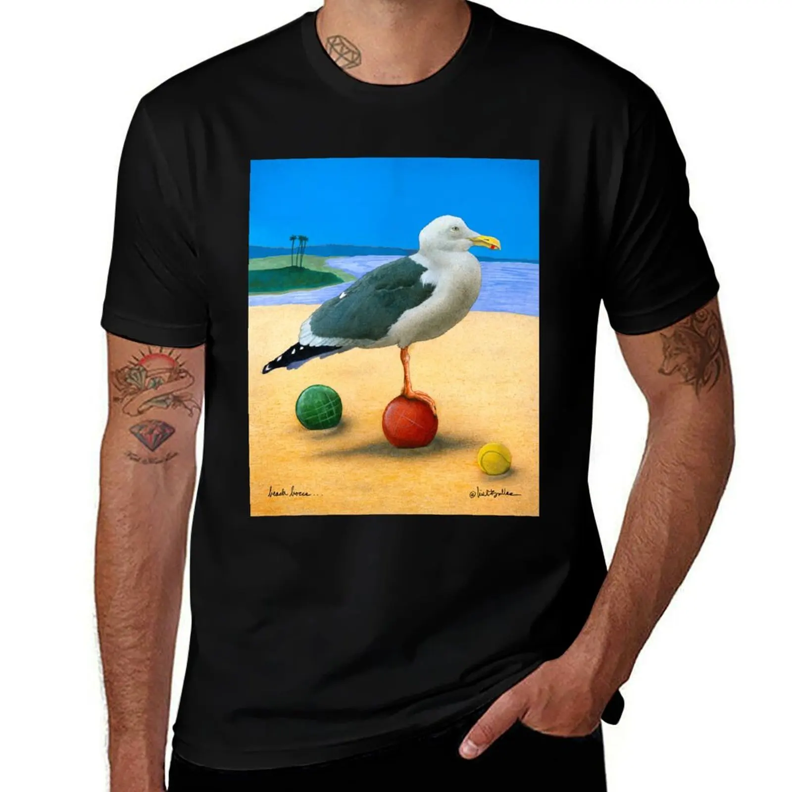 beach bocce... T-Shirt Blouse man t shirt Men's clothing