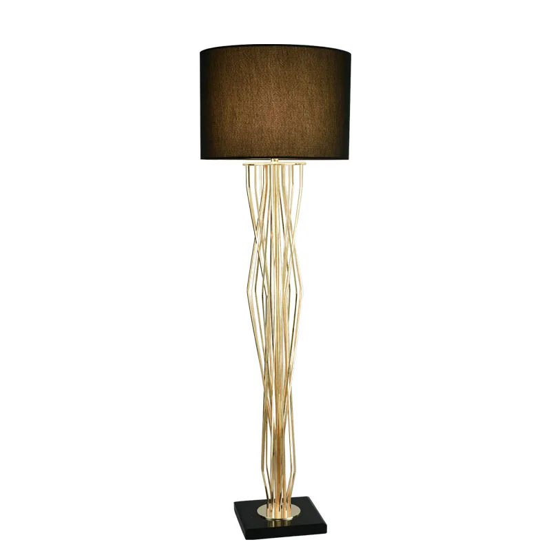 Postmodern Classical Fashion Gold Vertical Standing Lamp Designer Marble Base Luminaire Bedroom Light Living Room Floor Lamps