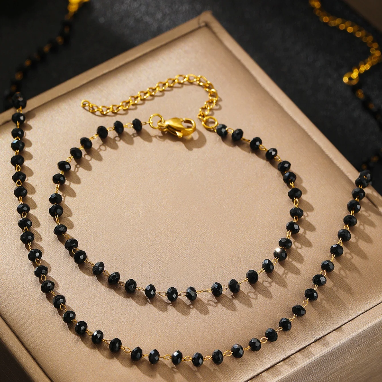 Jewelry Set necklace bracelet with Simple Atmospheric Black Imitation Pearl Design  For  Women  Exquisite Party