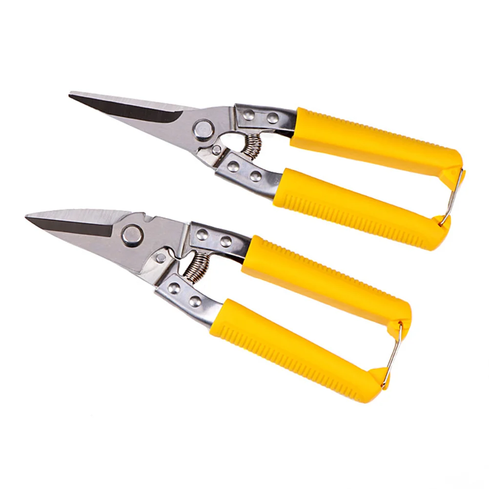 Tin Metal Sheet Scissors Shears Hand Tool PP Handle Straight (Yellow) Metal Sheet Shear Metal Sheet