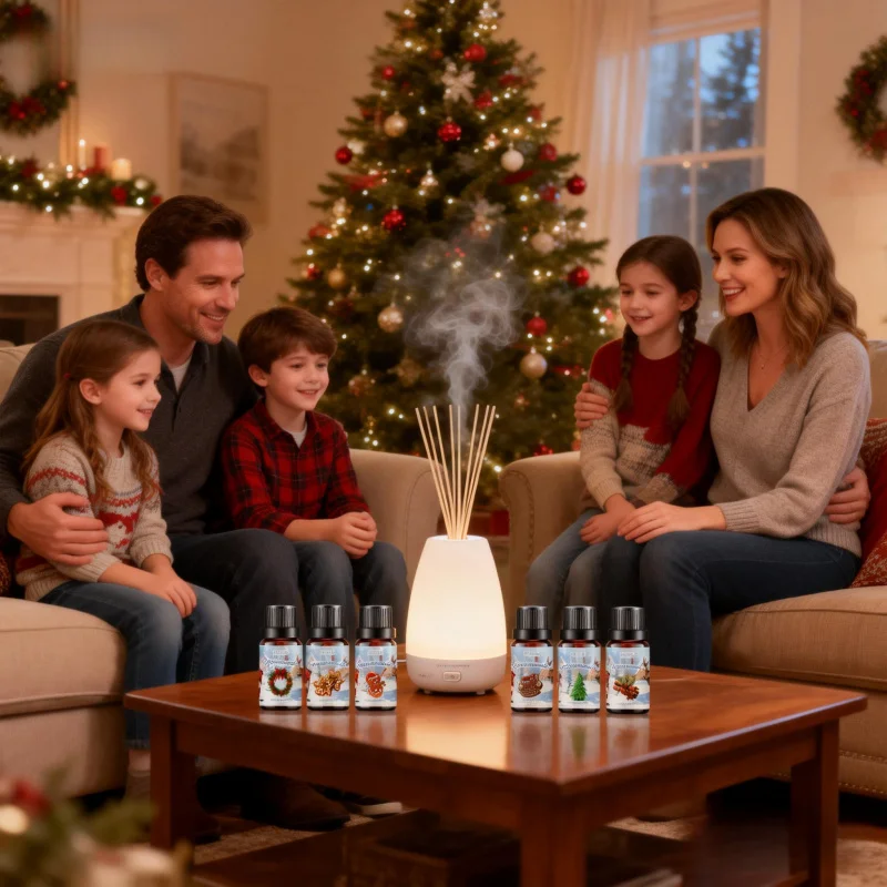 

Набор зимних эфирных масел - экстракт листьев пропиленового гликоля и мятного перца, диффузорное масло для ароматерапии для дома, спрей для свечей и комнаты своими руками