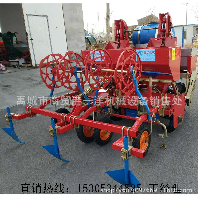 

Potato seeding and mulching all-in-one machine, electronic seed shaker, with drip irrigation planting machine, spot-seeding mach