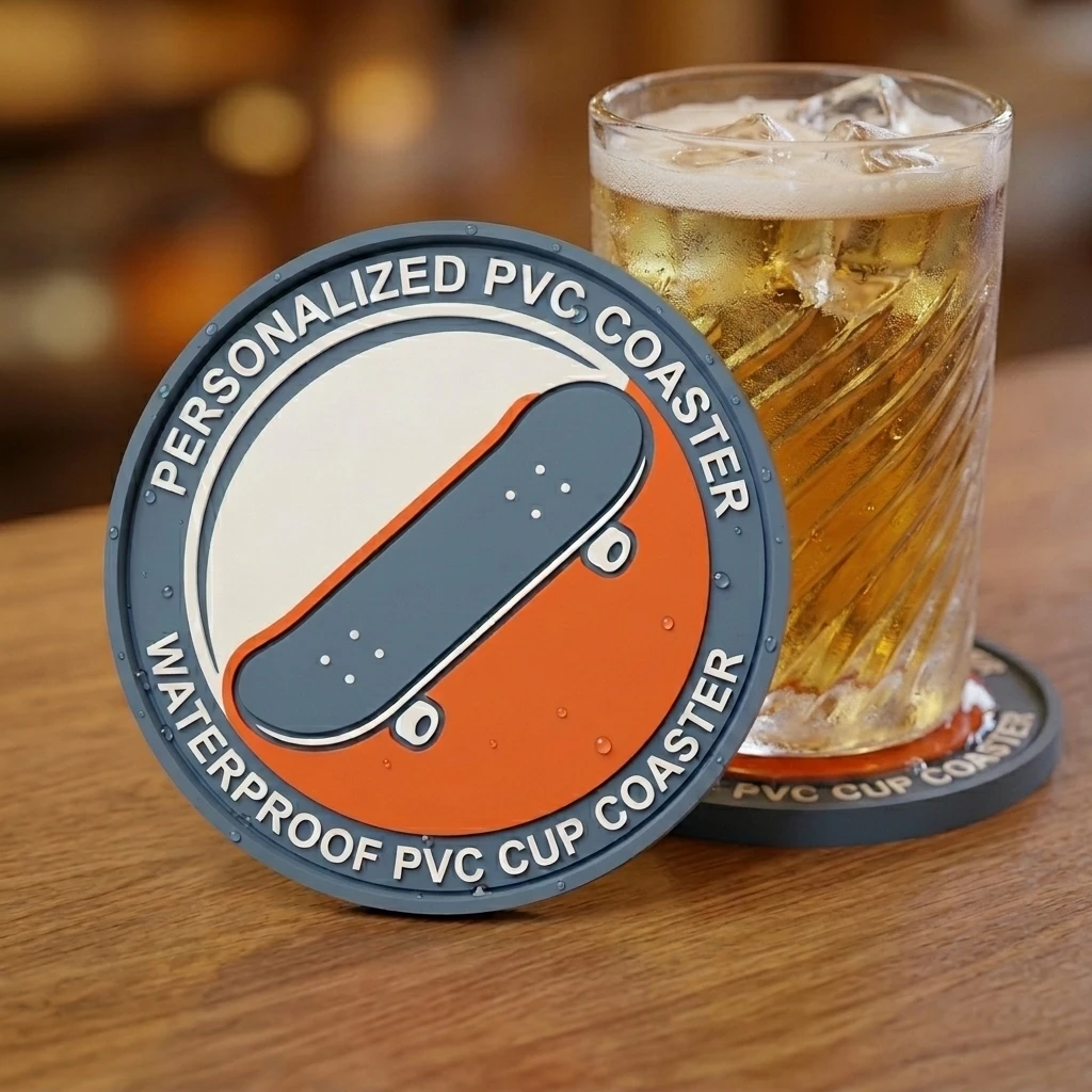 Soft PVC Rubber Cup Coaster Customized With Personal Logo Any Shape Drink Table Mats for Bar & Home Use