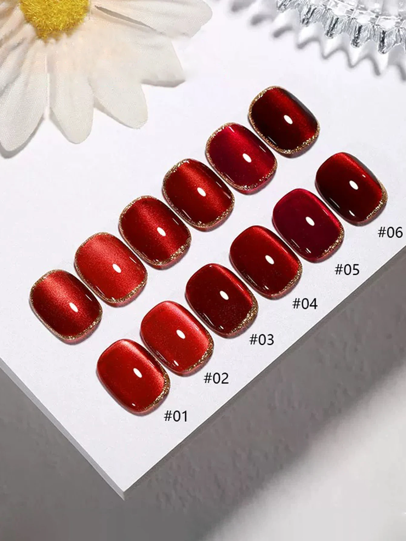 1-6pcs 15ml  Mirror Red cat's  - Resin Art Price review and price