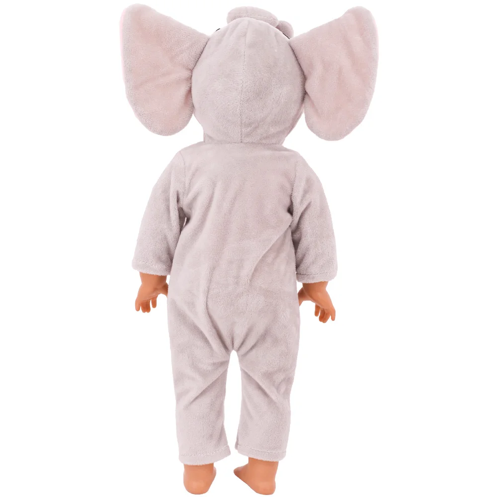 43Cm Baby New Born Clothes For 18 Inch American Doll Girl Toy,Elephant Suit Animal Shaped Plush,Sequin Skirt,Our Generation