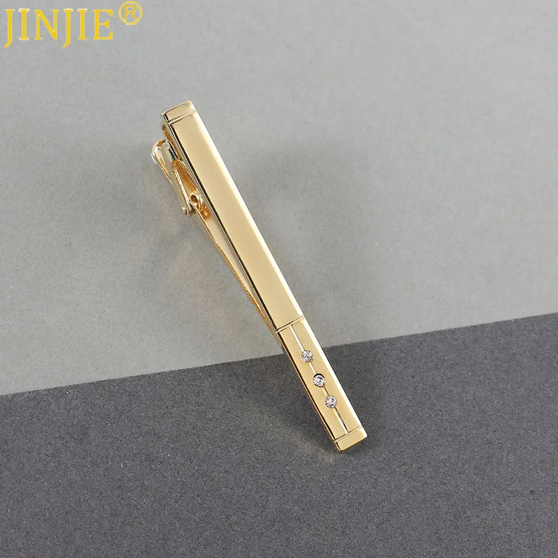 

Мужской деловой золотой зажим для галстука с бриллиантами, профессиональный зажим для офисного галстука