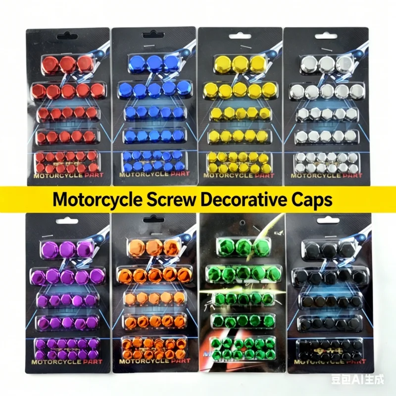 

Motorcycle Engine Screw Caps, Decorative Cover Set, Universal Scooter Modification Accessories