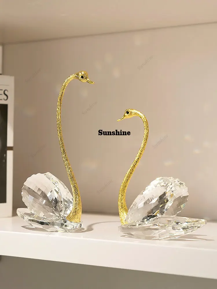 Light luxury high-end swan ornament home living room decoration housewarming wedding giftTJ