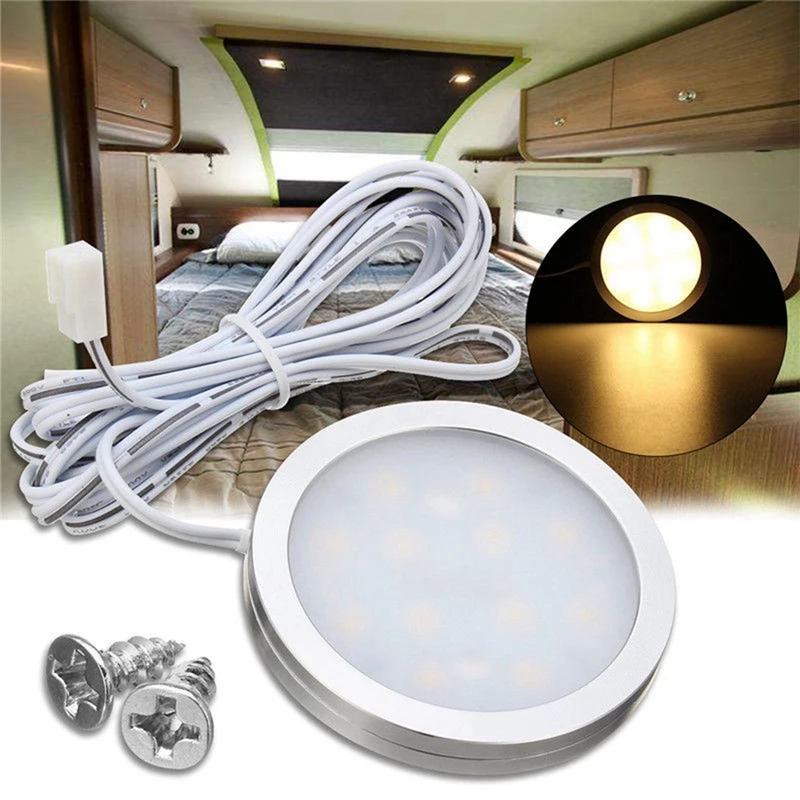 4X 12V LED Light Rv Camper Trailer Boat Interior Ceiling Down Roof Lamp Warm White