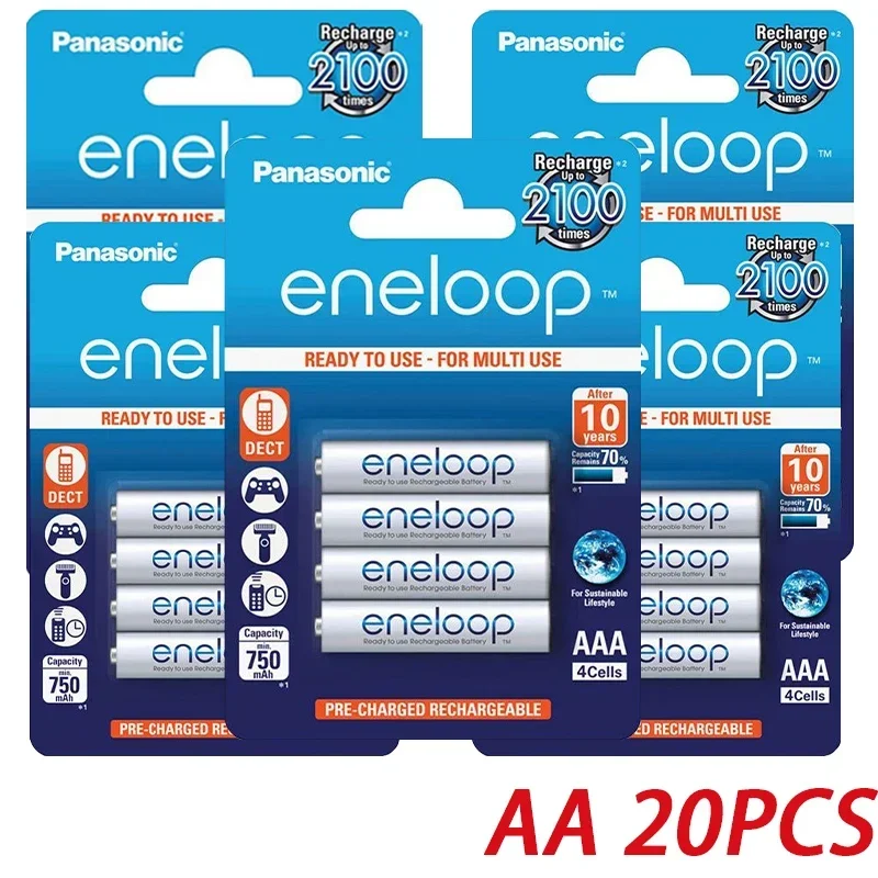 Panasonic Eneloop originele AA AAA oplaadbare batterij 1.2v 1900mAh 800mAh voorgeladen nimh geschikt voor zaklamp camera speelgoed