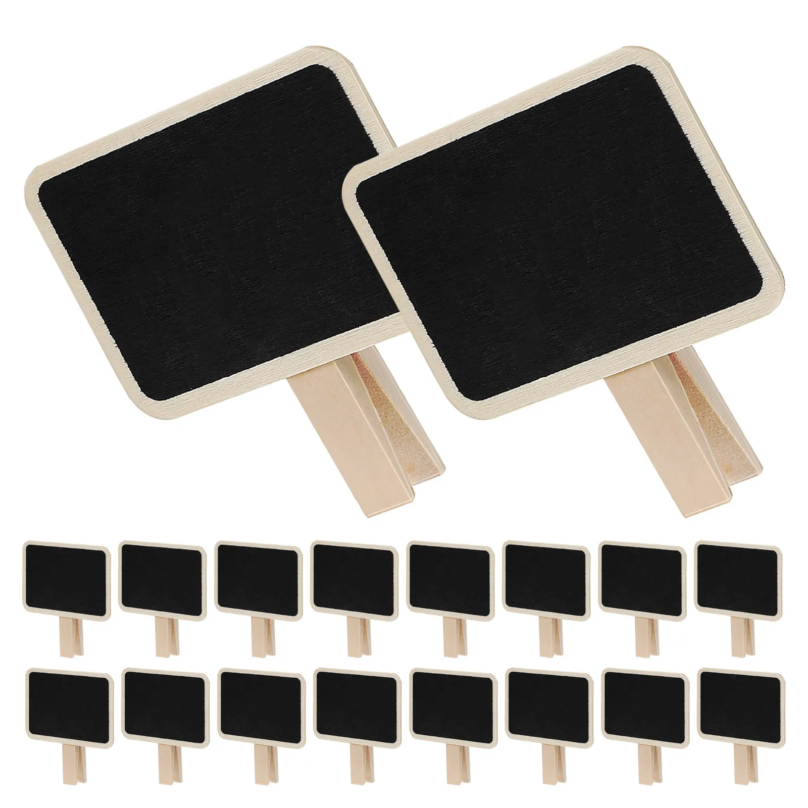 

18Pcs Wooden Mini Chalkboard Food Signs Buffet Clips Chalkboard Labels Reusable Catering Party Kitchen Events Mini Chalk Board