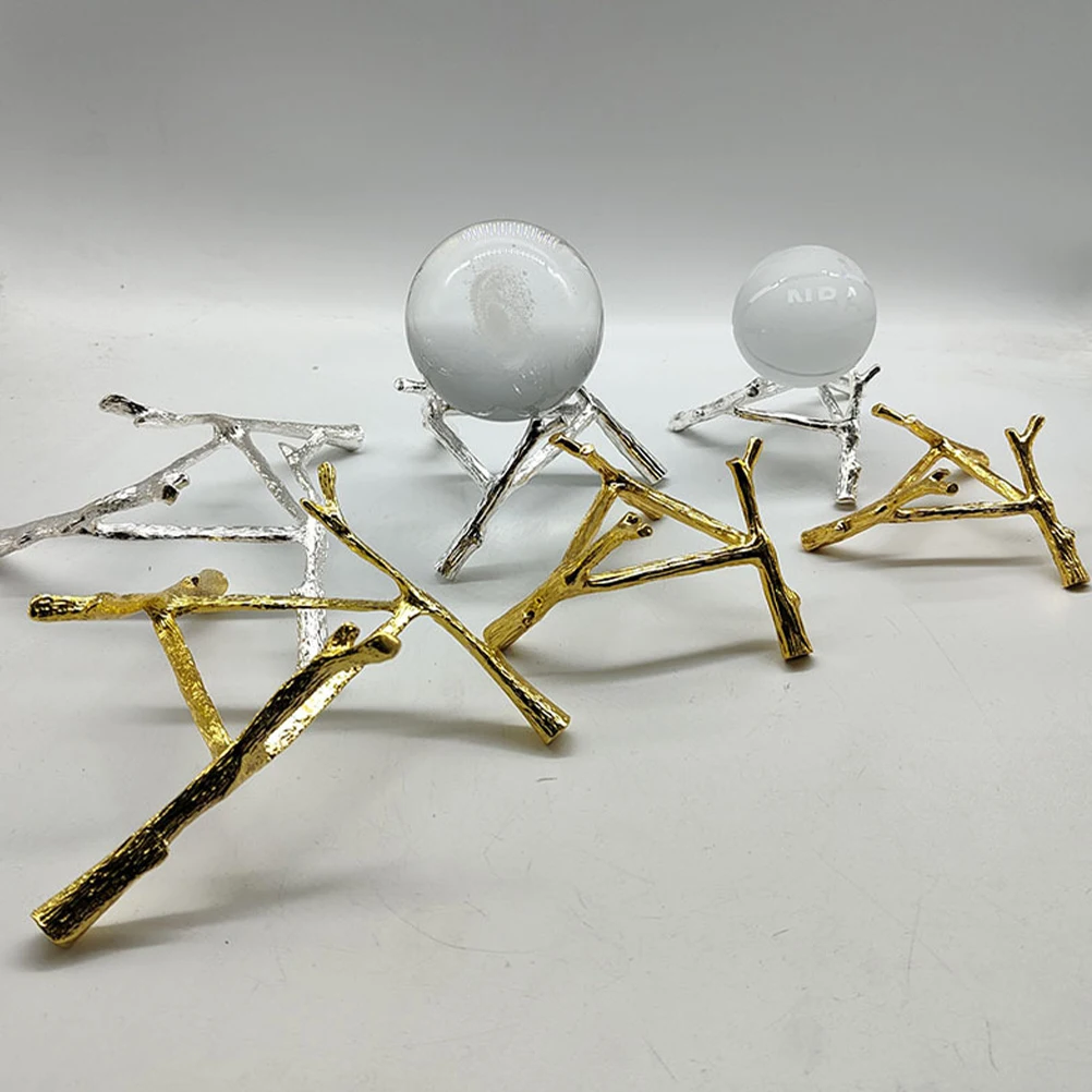 

2pcs Crystal Display Stand Metal Holder For Sphere Home Decor Lightweight Stable Base Crafts Support Exquisite Ornament Stand