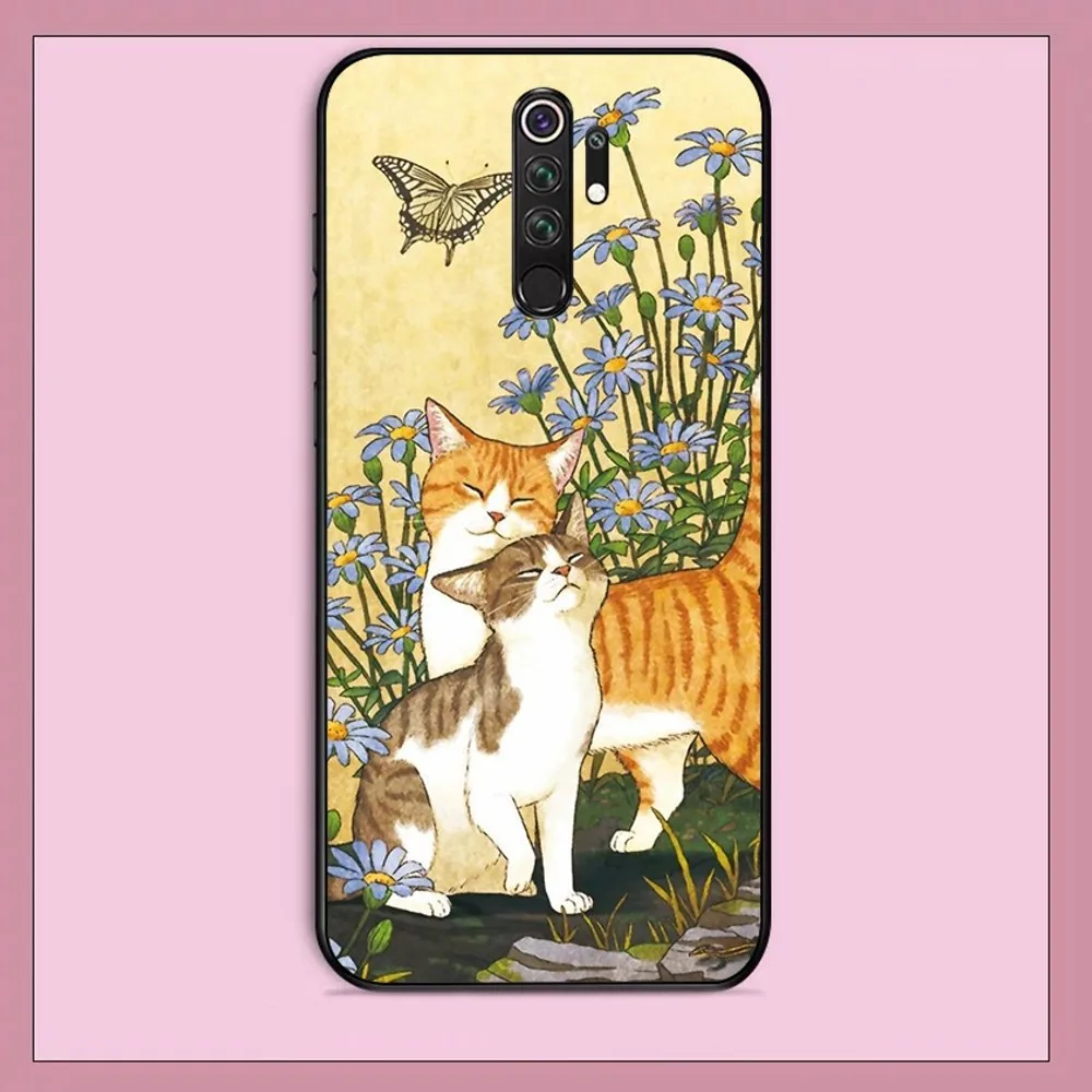 Flower CAT Phone Case For Redmi Note 4 X 5 A 6 7 8 Pro T 9 Pro 9S 10 Pro 11 Pro 11S 11Epro PocoM3pro