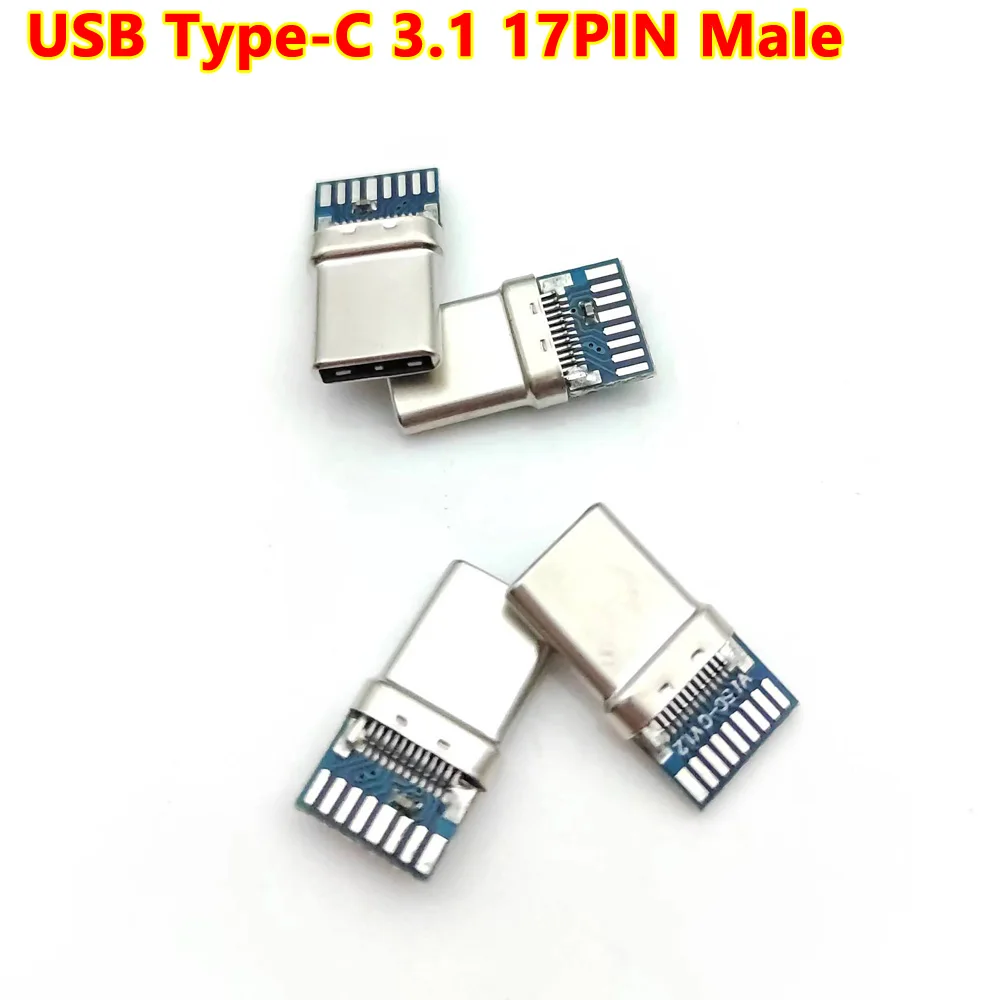 50 szt. Złącze USB 3.1 Type-C 17 Pinów Męskie Gniazdo Adapter do Lutowania Przewodów i Kabli 17 Pinów Obsługa Płytek PCB — zdjęcie 4