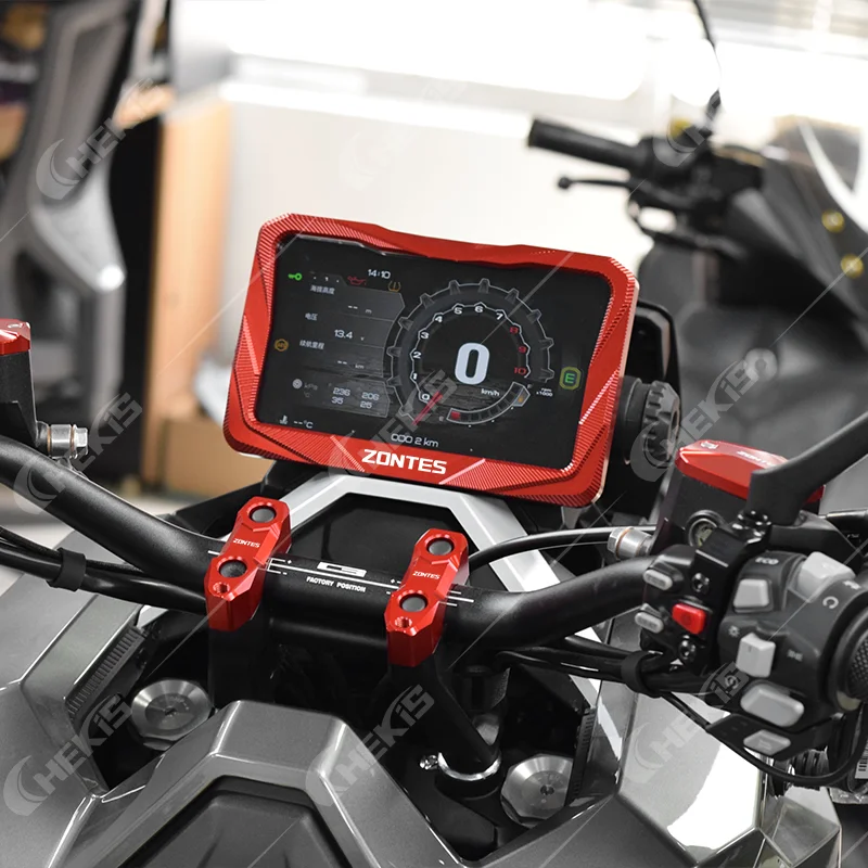 Chekis Is Suitable for Zontes 368g 501g Motorcycle Modified Instrument Panel Protection Frame Display Aluminum Alloy Decorative Shell Lcd Screen Instrument Protective Cover Accessories