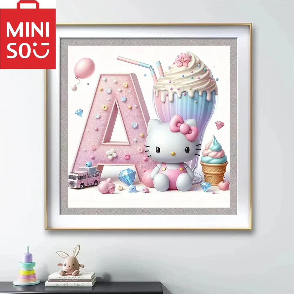

MINISO Sanrio алмазная живопись вышивка Hello Kitty мультфильм мозаика мороженое буквы вышивка крестиком ручная работа детский подарок декор
