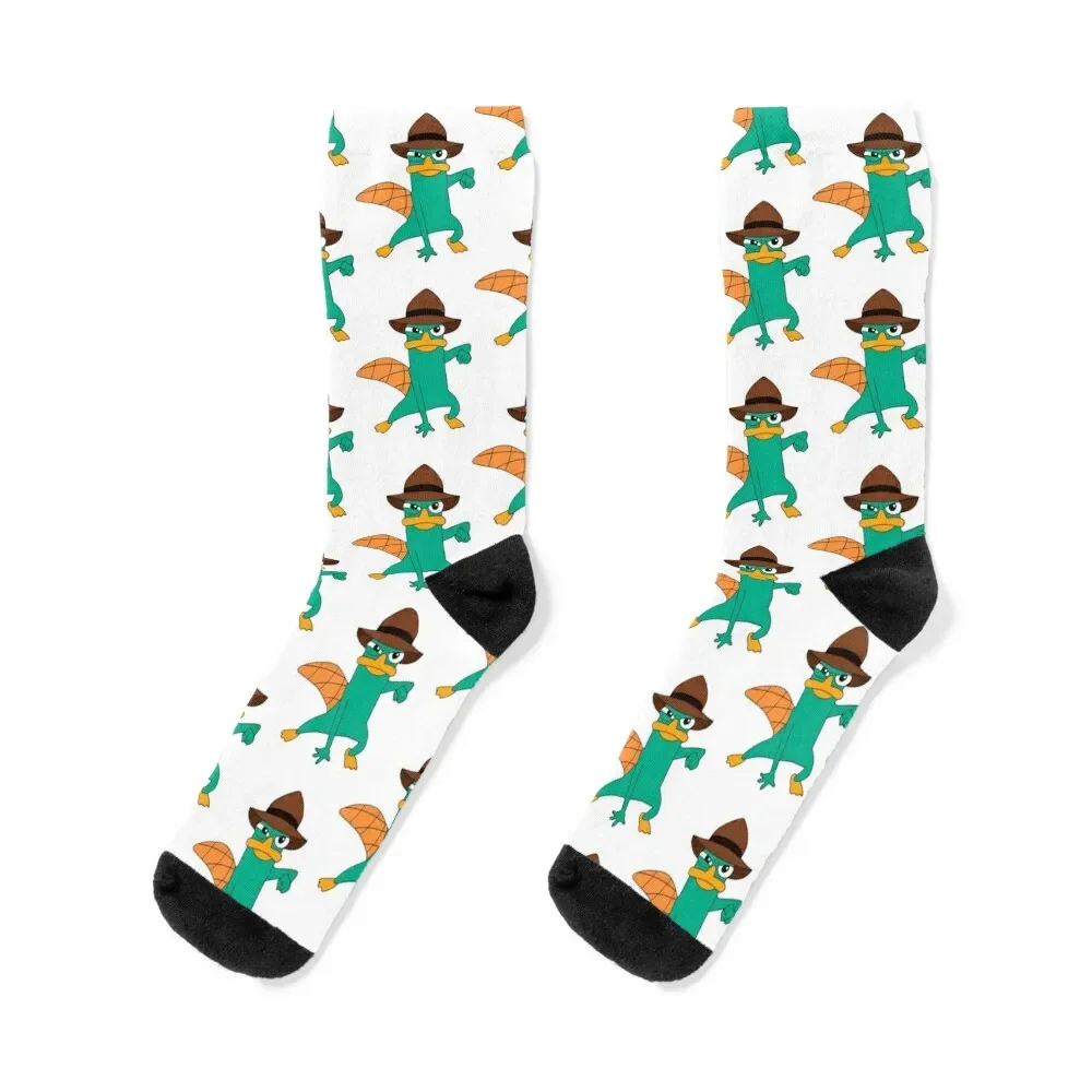 Perry the platypus Socks summer Crossfit kids anti slip football Socks For Man Women's