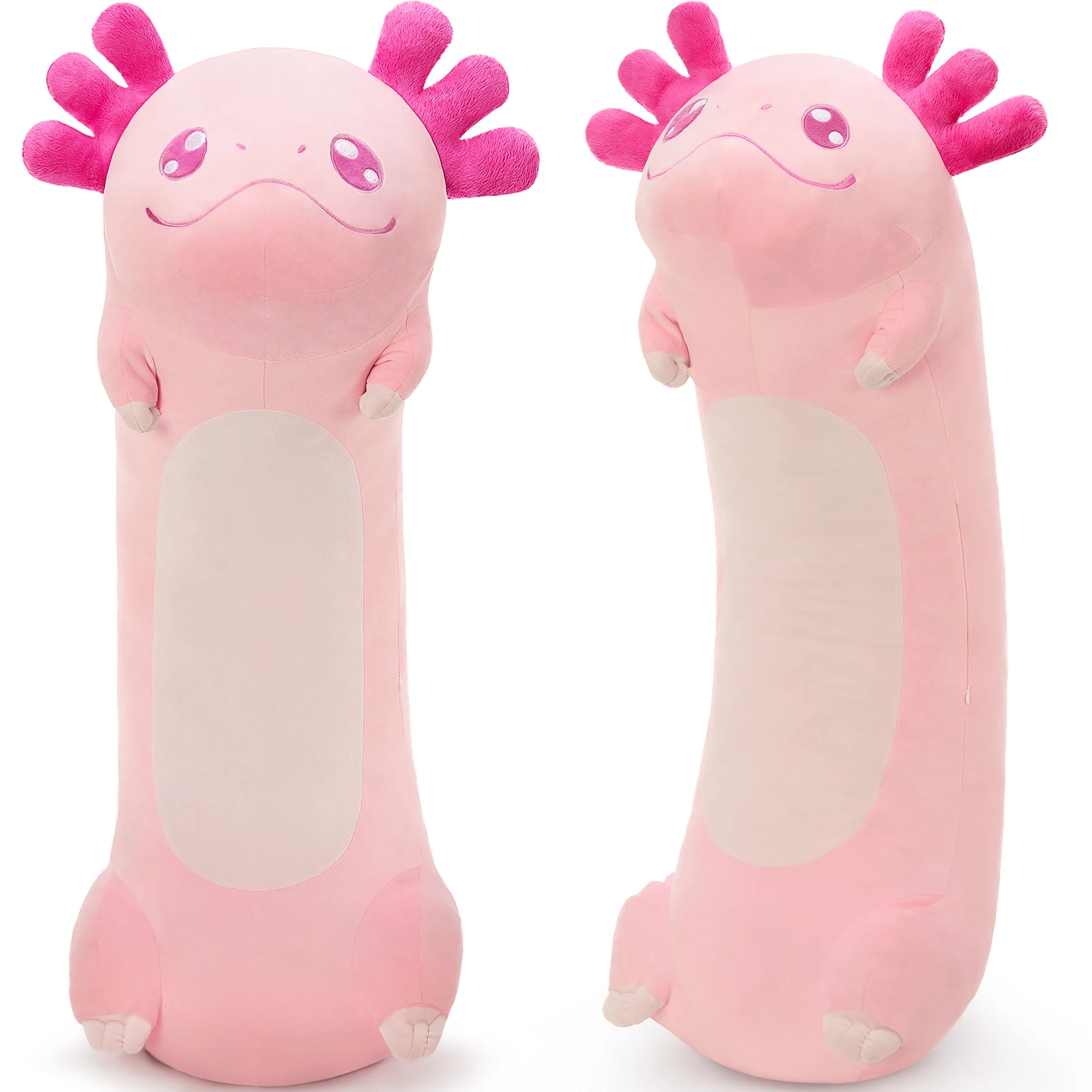 

Tezituor Long Axolotl Plush Body Pillow, 39.5 Inches Giant Pink Axolotl Stuffed Animal Soft Hugging Pillow Big Salamander Toys
