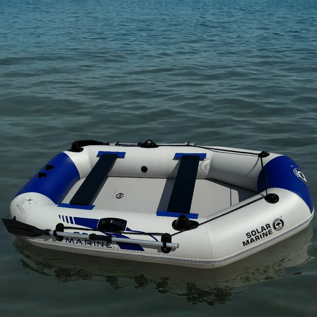 SolarMarine B230-3 Inflatable PVC Fishing Boats Kayak for the Sea Safety Air Floor 2-3Person Canoe Surfing with Accessories