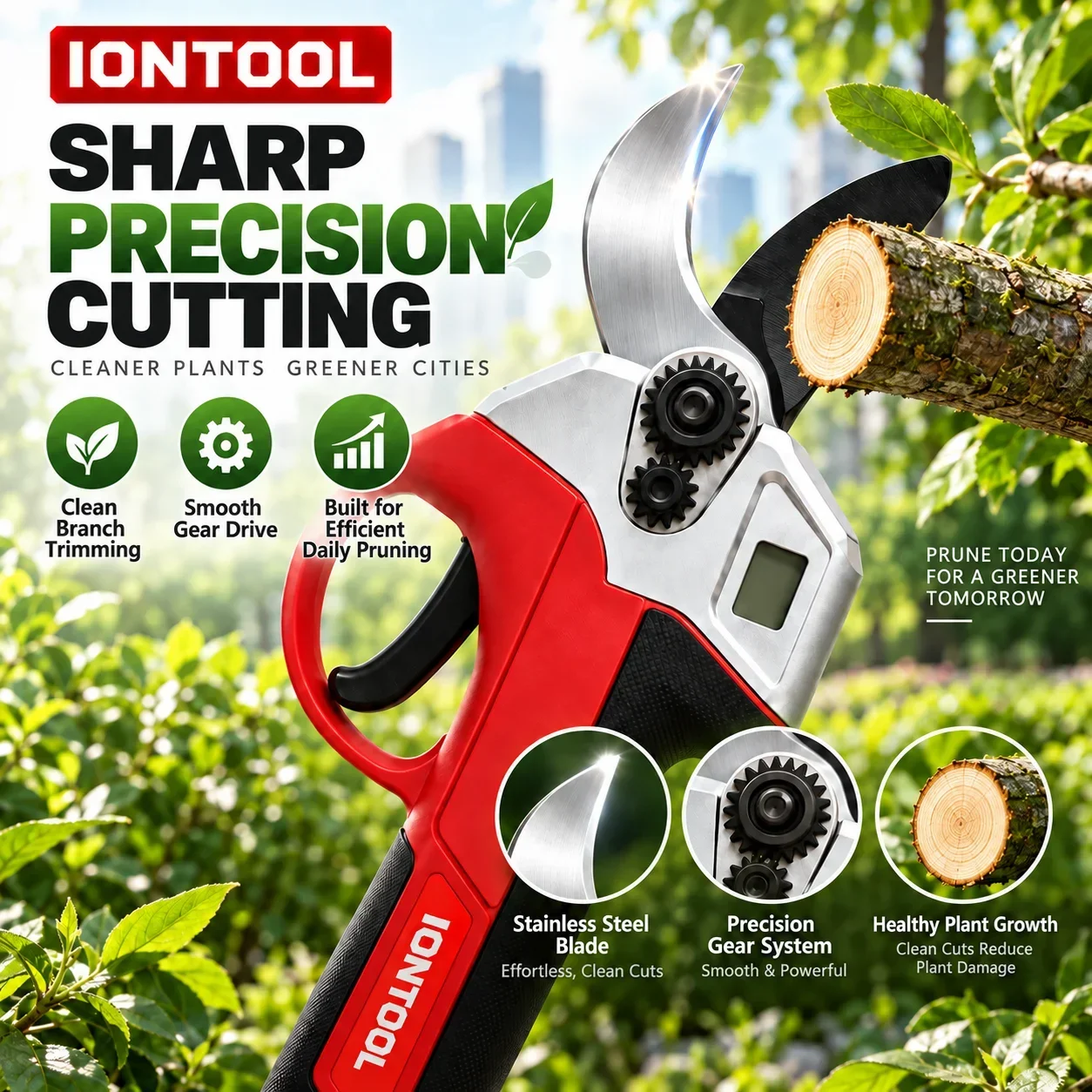 IONTOOL 30mm Opening Cordless Pruning Shears for Orchard Fruit Tree and Garden Branch Cutting Work Tool Only - view 4