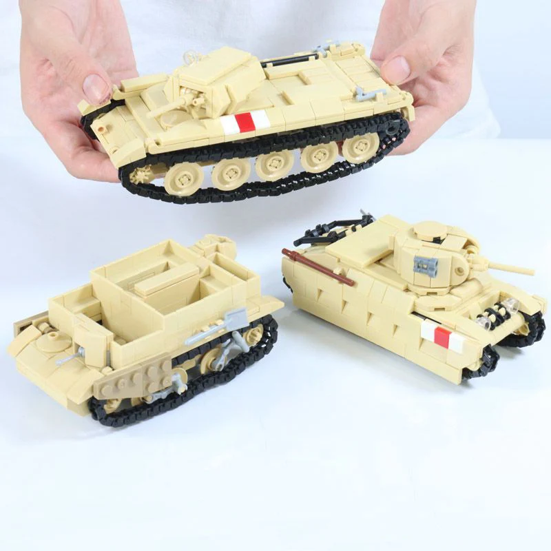 MOC Military Tank Building Blocks WW2 Tank Armored Vehicle Model Bricks Kids DIY Toy Boy Gift