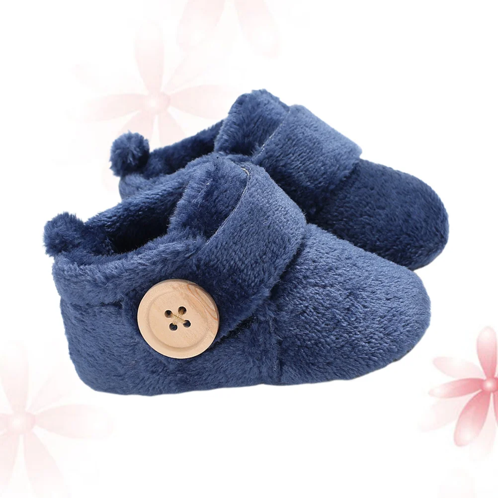 

Теплая детская обувь Prewalker, 11 см, темно-синяя зимняя обувь на мягкой хлопчатобумажной подошве для девочек и мальчиков 0–12 месяцев, милый дизайн, нескользящая