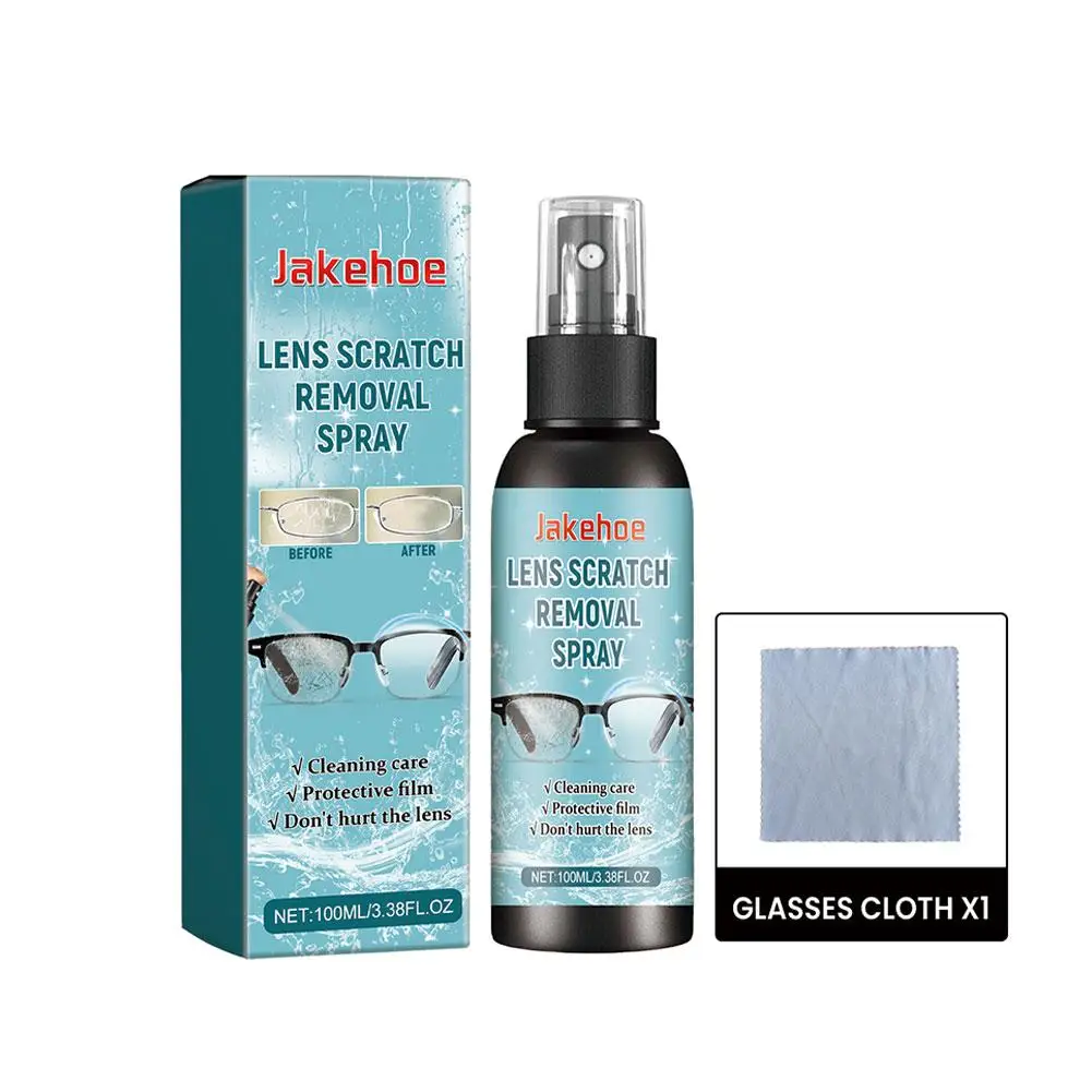 Limpiador de cristales para gafas de sol, solución de limpieza, pulverizador antivaho, eliminación de arañazos, 100ML