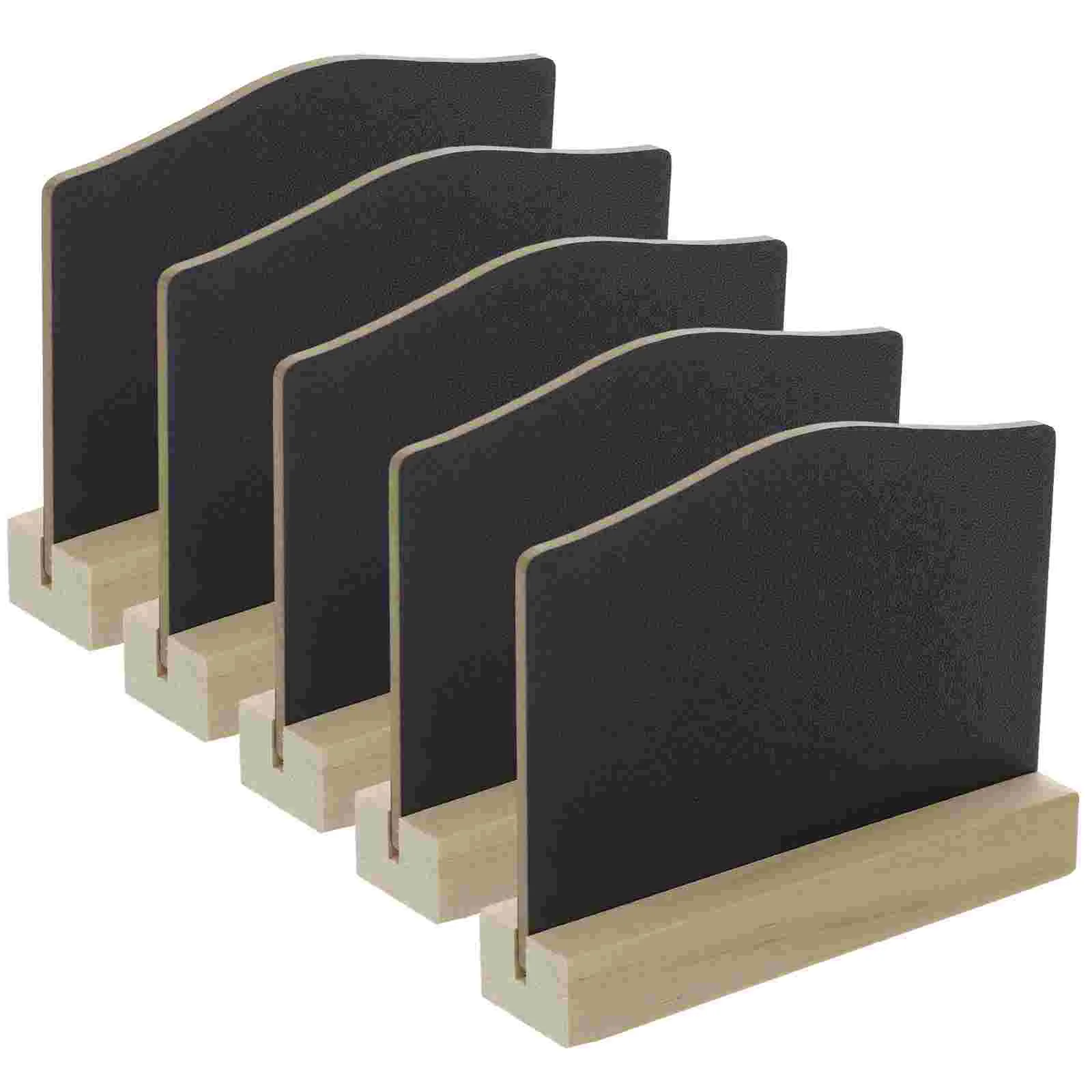 5 Pcs Mini Chalkboards Double Sided Small Signs Rectangle Erasable Reusable Desktop Wood Chalkboards Foldable Stand