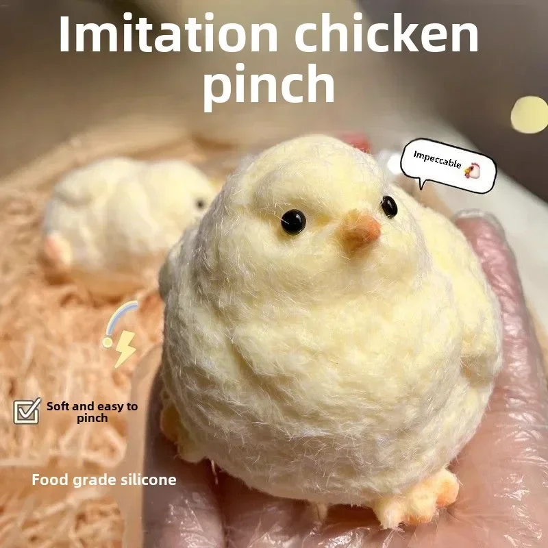 Descomprimir el pollito, pellizco la música, exprimir la explosión del juguete de descompresión del pollito de peluche elástico Q