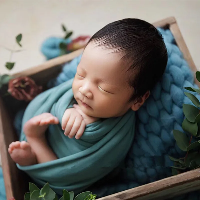 Newborn Photography Props Blanket Baby Accessories For Knitted Shooting full Months photo  Clothes