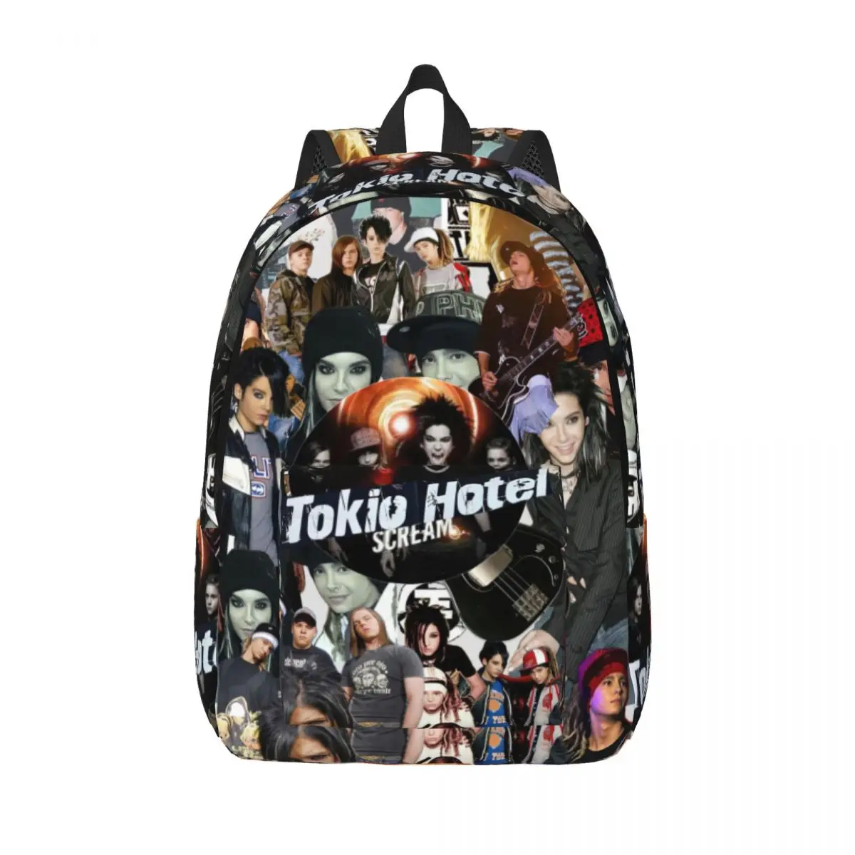 Tokio Hotel Collage Escola Bookbag, Daypack Rock Alemão para Adolescentes Estudante, Elementary High College, Leve