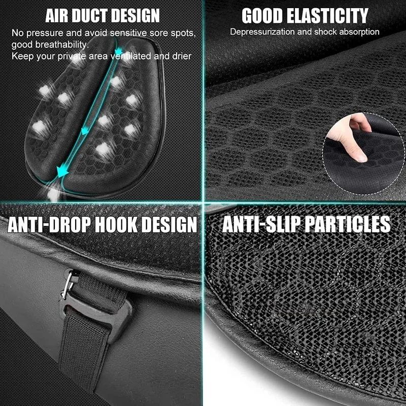 Motorcycle Seat Cushion 3D Honeycomb Anti-slip Motorcycle Gel Seat Cushion Moto Pressure Relief Ride Seat Pad Moto Accessories