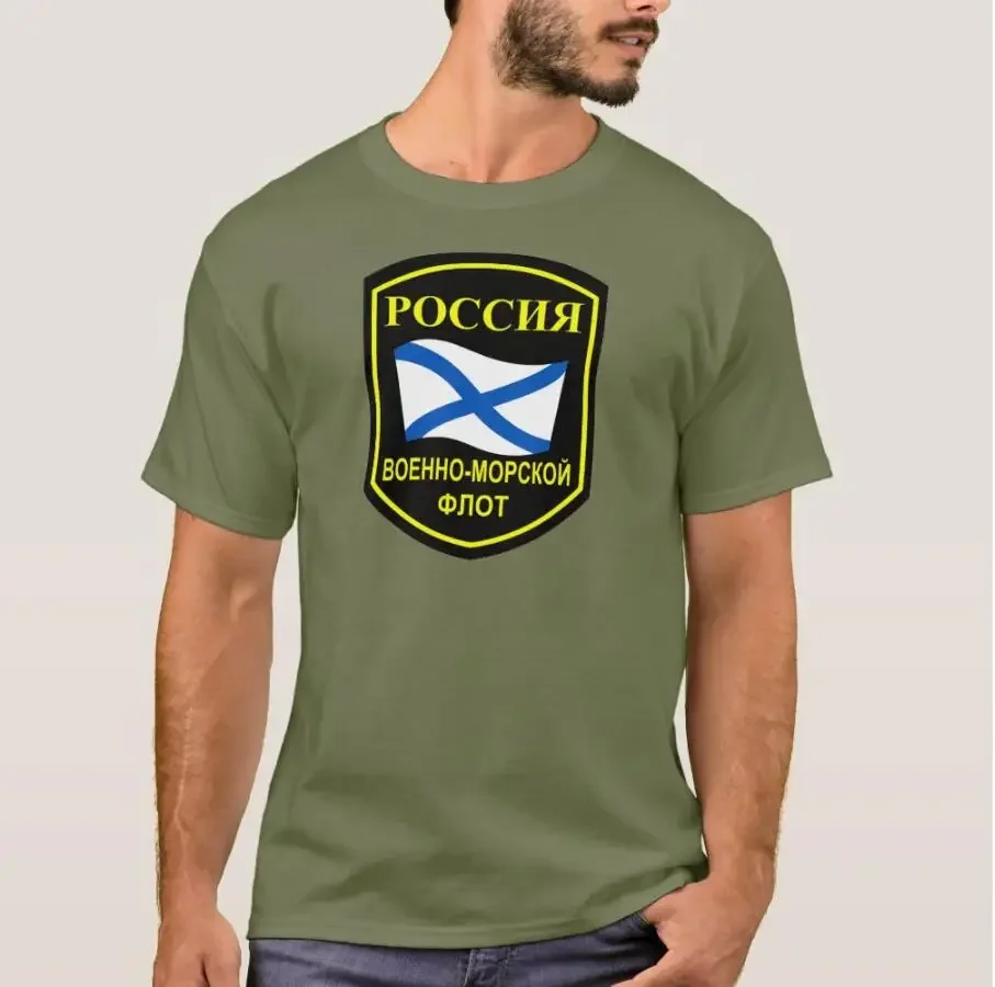 ВМФ России Russian Naval  Fleet T Shirt. Short Sleeve O-Neck Casual T-shirt Loose Top New Size S-3XL