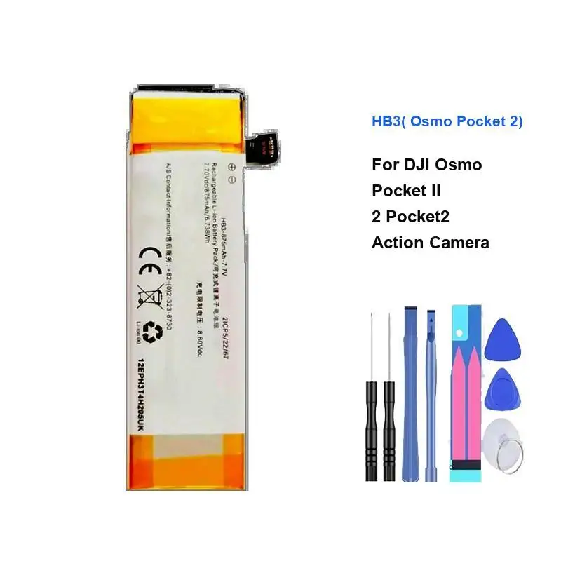 Camera Battery 875Mah Portable For Dji Osmo Pocket II 2 Pocket2 Action HB3