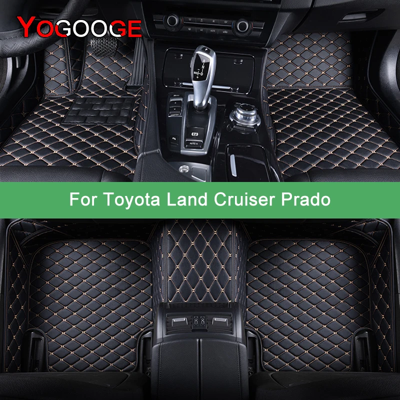 

YOGOOGE Custom Car Floor Mats For Toyota Land Cruiser Prado Auto Carpets Foot Coche Accessorie