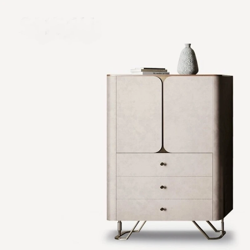 

Modern light luxury solid wood chest, Italian design walnut dining side cabinet, villa living room locker