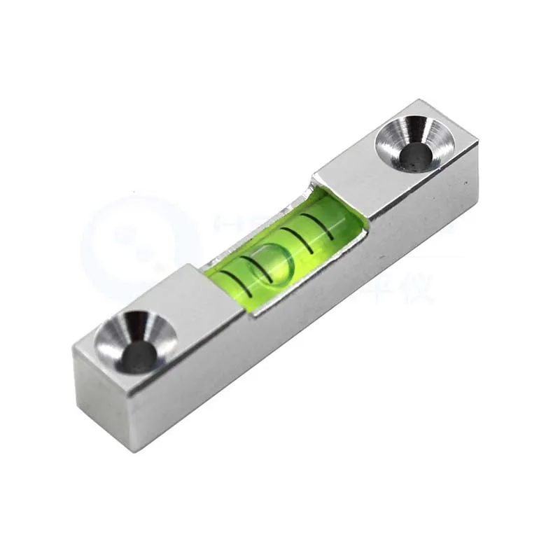 QASE Mini Metal Stripe Level Bubble Hydrometer Glass Tube Level Inclinometer 35*6.5*6.5 7mm with Mounting Holes