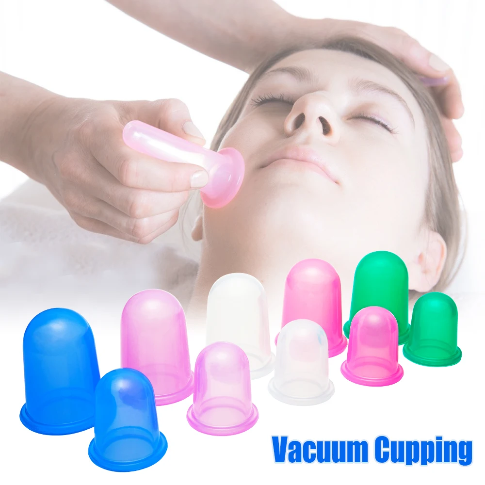 Vacuum Cupping Massager Anti Cellulite Silicone Cupping Cups Family Health Care Massage Face Neck Medical Pump Suction Cup 1 Pcs