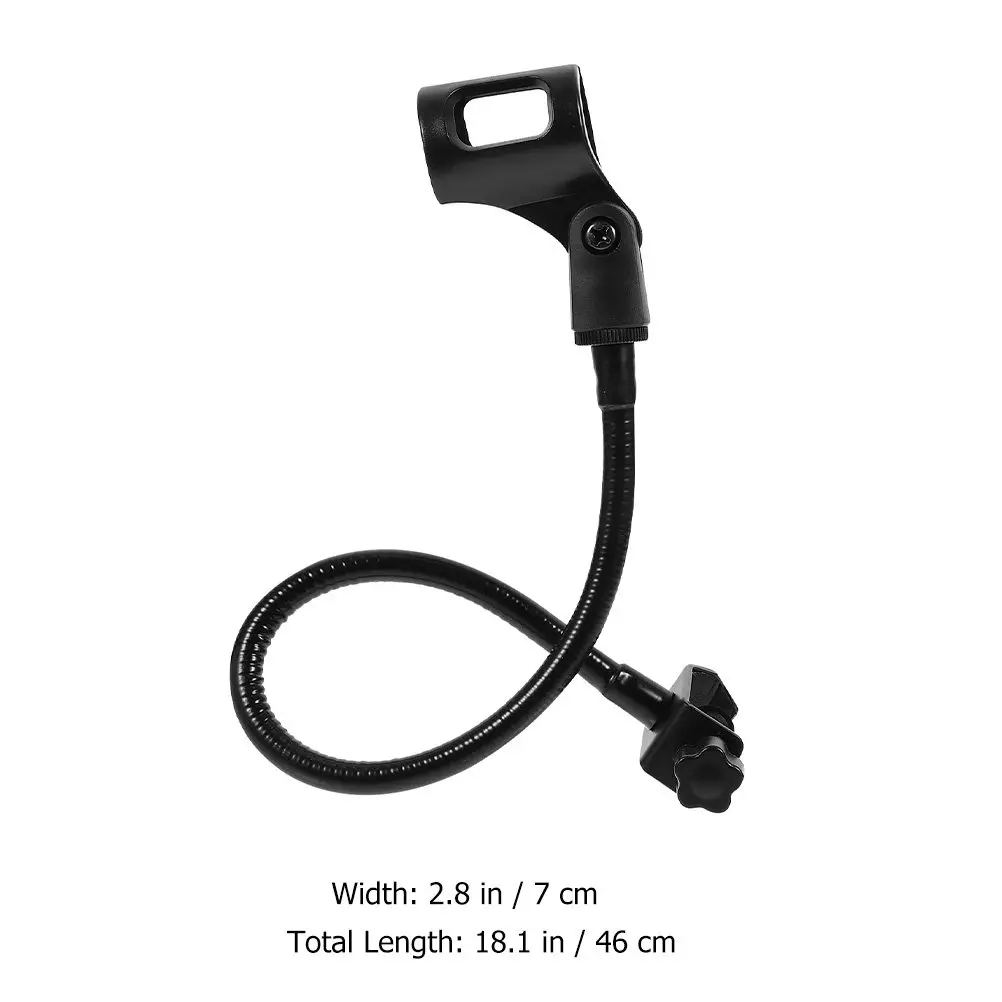 2Pcs Sturdy Adjustable Gooseneck Microphone Stand Clip Mount Universal Mic Holder for Online Meeting Podcasting Studio Recording