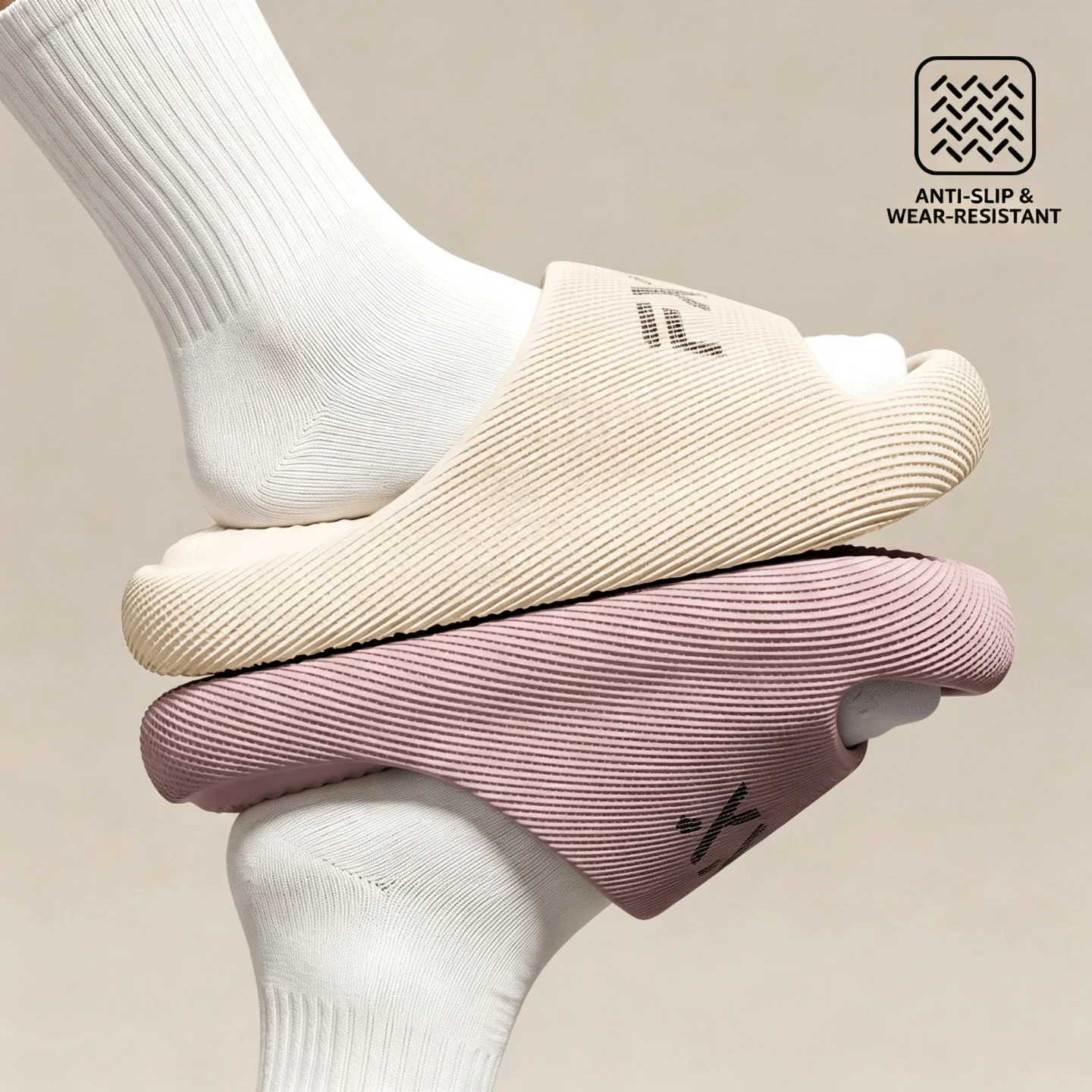 Damen- und Herren-Hausschuhe, dicke, weiche Sohle, rutschfest, „Cloud“-Design, schnelltrocknend, superweich, Badeschuhe, Hausschuhe für drinnen und draußen. – Detail 16