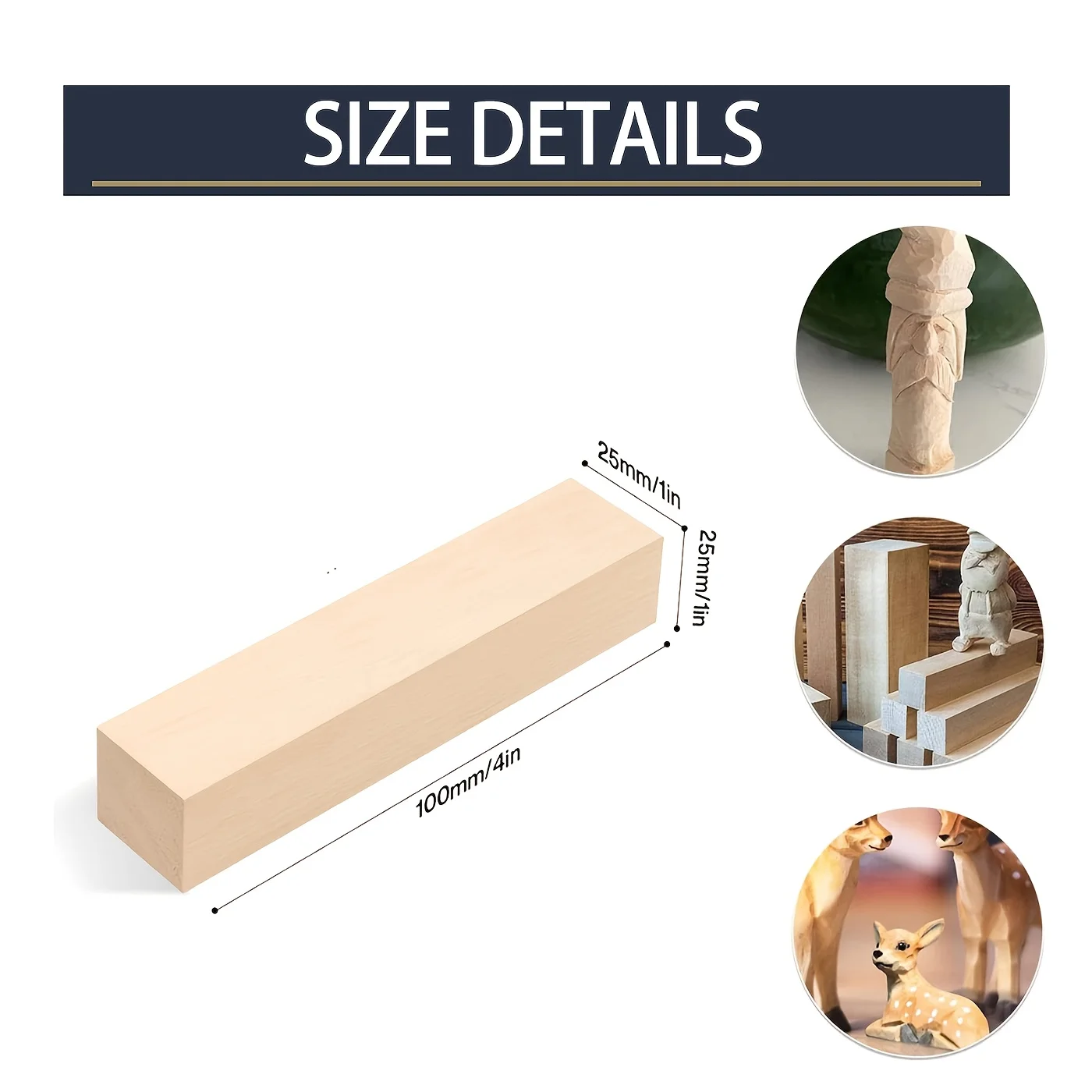 Linden wood carving blocks 5/10 pieces Carved linden wood for carving - Large wood carving blocks 1 inch x 1 inch x 4 inch Woode