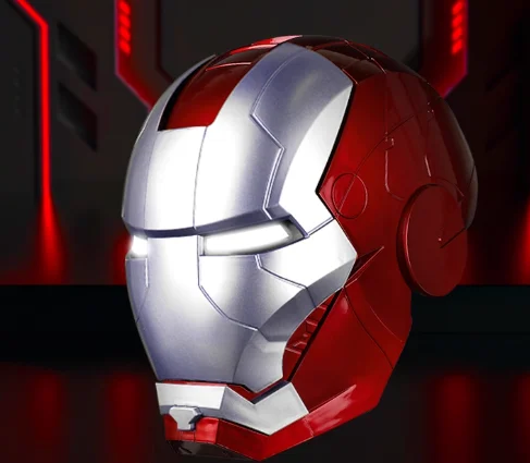 Iron Man MK5 Helm met elektrische opening en sluiting, verlicht JARVIS-masker met aanraak-geluidseffecten, draagbare helm voor volwassenen