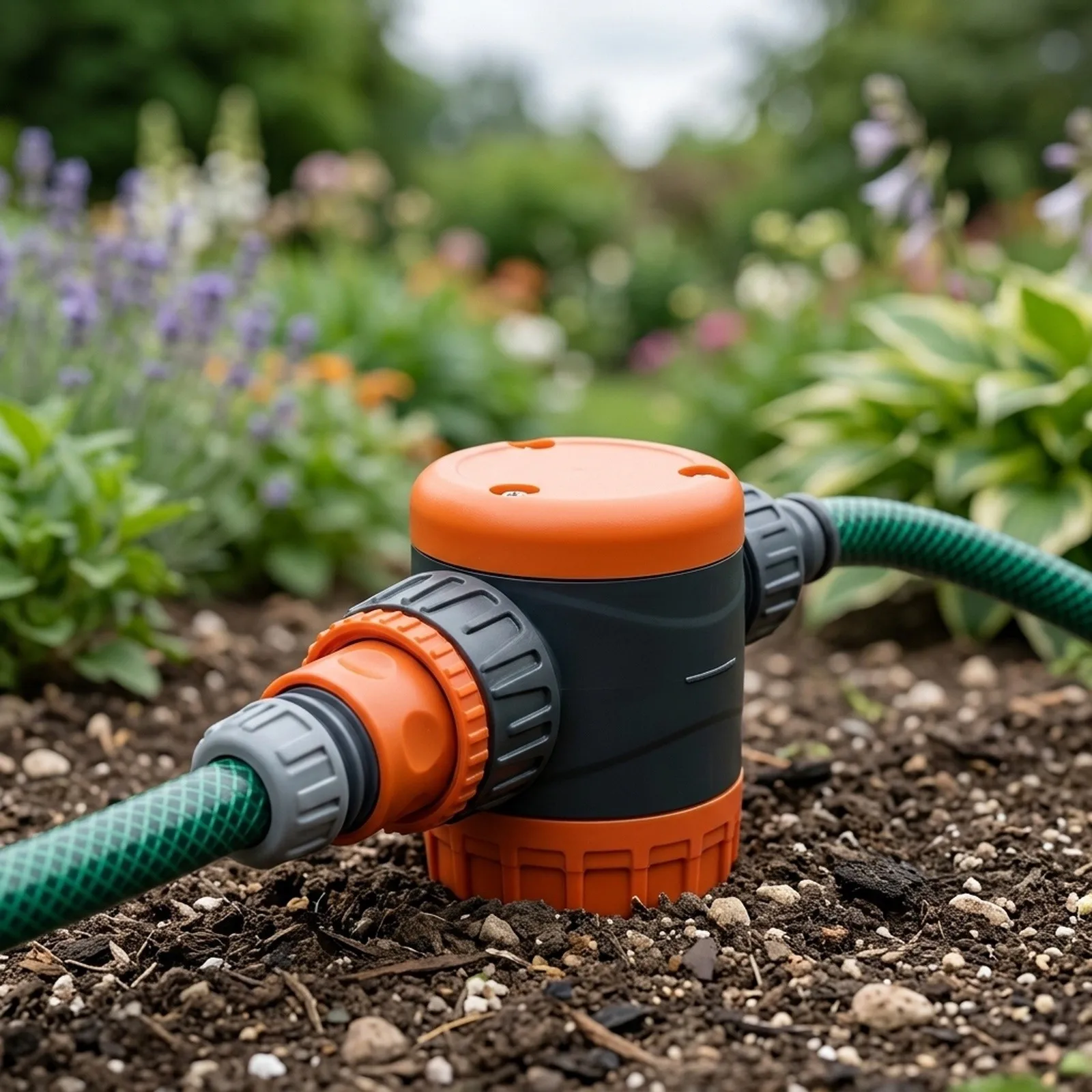 Automatic Watering Timer for Garden Hose Systems with Manual Knob Control and 0-120 Minute Adjustable Duration