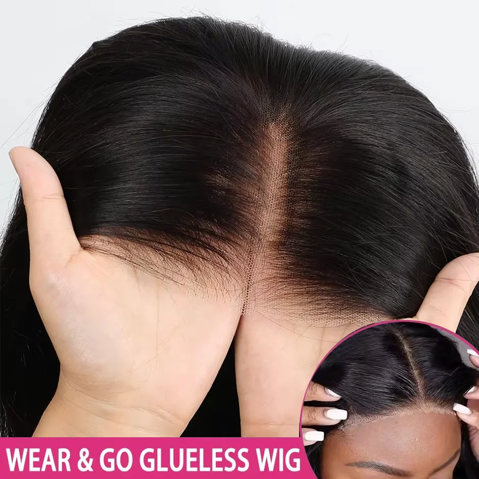 

Wear Go Glueless Wig Human Hair Bone Straight 13x6 HD Lace Frontal Wig Ready To Go Human Hair 6x4 HD Glueless Wigs Pre plucked