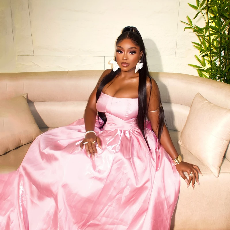 Aso Ebi Satijn Roze Elegante Bruiloft Jurk Met Strik Strapless A-lijn Verjaardag Jurken Luxe Vloerlengte Recht Op Maat