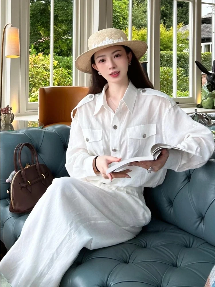 

Комплект женских комбинезонов на осень: повседневные, универсальные, с высокой талией, стройнящие, с широкими штанинами, в классическом стиле преппи, на бретельках