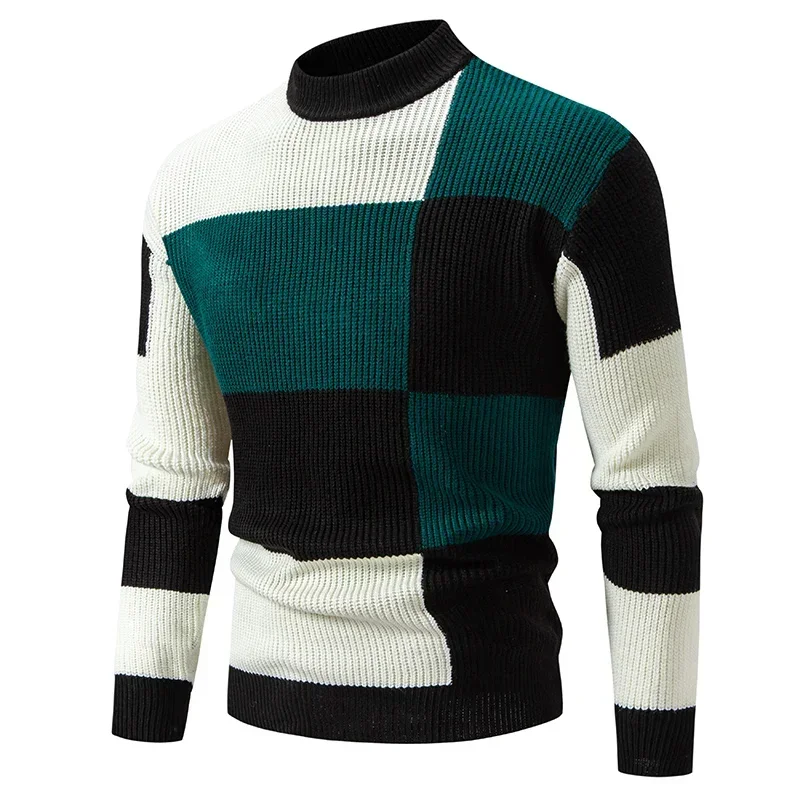 Men's New Autumn and Winter Casual Warm  Sweater Knit Multicolor Trends Tops