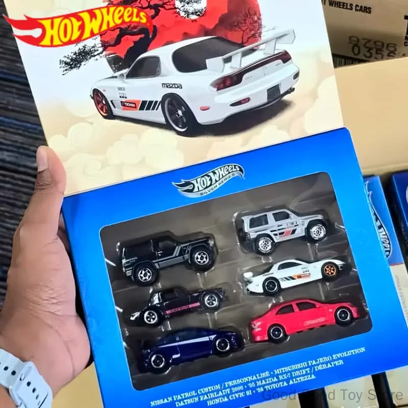 

New Genuine Hot Wheels Premium Car Silver Series Toys 1/64 Diecast Nissan Datsun Mitsubishi Evolution Honda Civic Model Car Toys